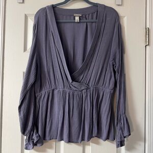 Ava & Viv Lavender Long Sleeve Blouse